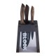 Набор ножей Kamille 6 предметов из нержавеющей стали с полыми ручками на подставке (5 ножей+подставка) KM-5166
